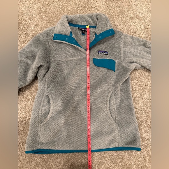 Patagonia Women’s Re-Tool Snap-T Pullover Gray with Blue Trim - Picture 7 of 8